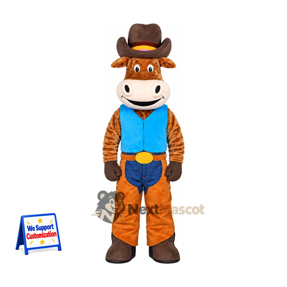 Cow Mascot Costume - Cowboy Style Cow Mascot Costume - Cowboy Style