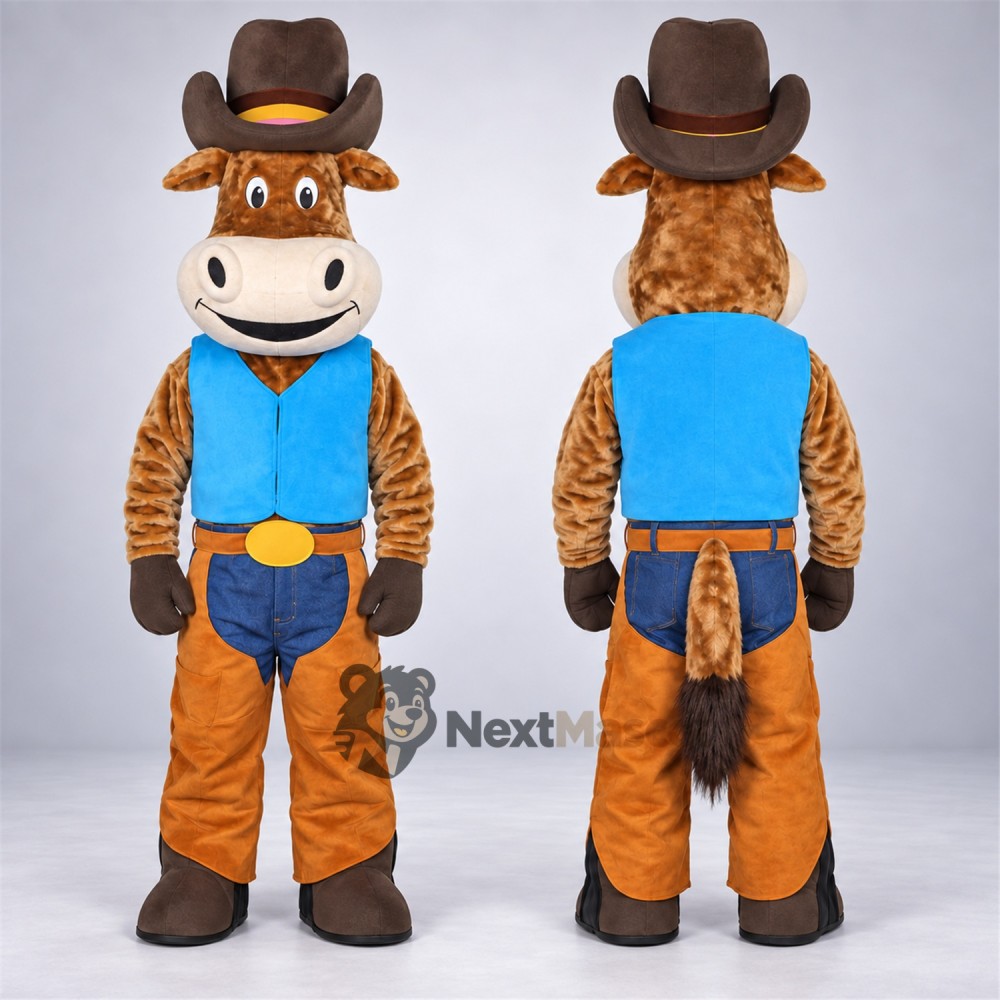Cow Mascot Costume - Cowboy Style Cow Mascot Costume - Cowboy Style