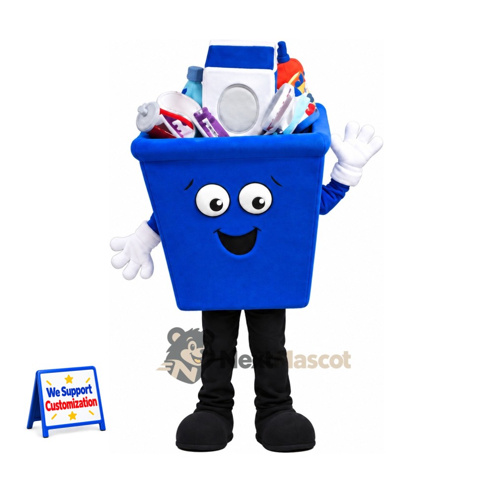 Recycling Bin Mascot Costume - Blue for Parades Recycling Bin Mascot Costume - Blue for Parades
