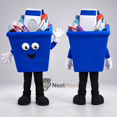 Recycling Bin Mascot Costume - Blue for Parades Recycling Bin Mascot Costume - Blue for Parades