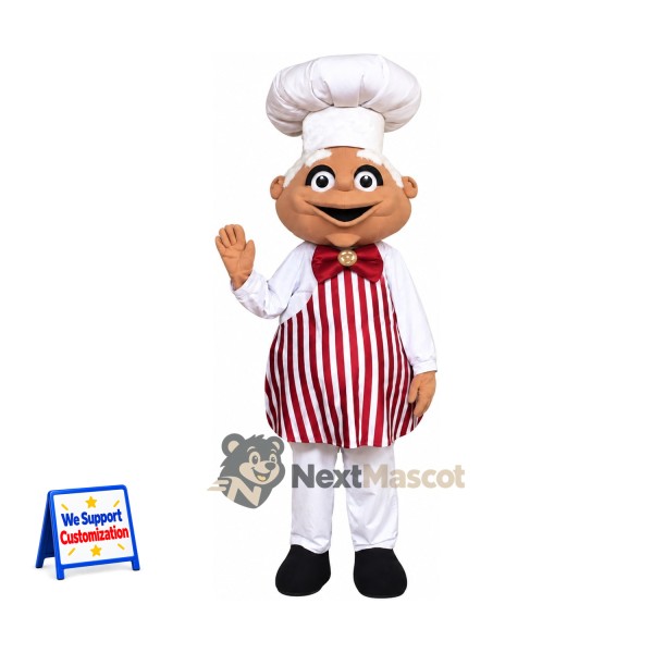 Chef Mascot Costume - Striped Apron