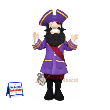Pirate Captain Mascot Costume - Purple Coat
