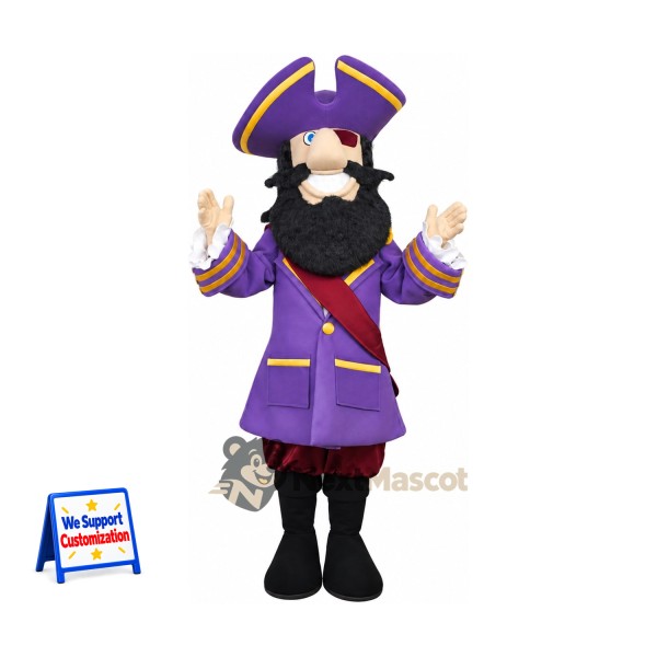 Pirate Captain Mascot Costume - Purple Coat