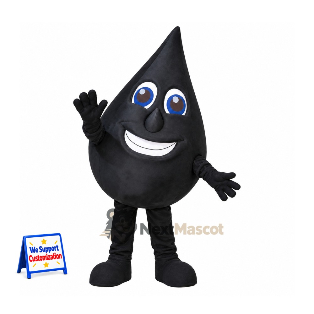Oil Drop Mascot Costume - Black Oil Drop Mascot Costume - Black