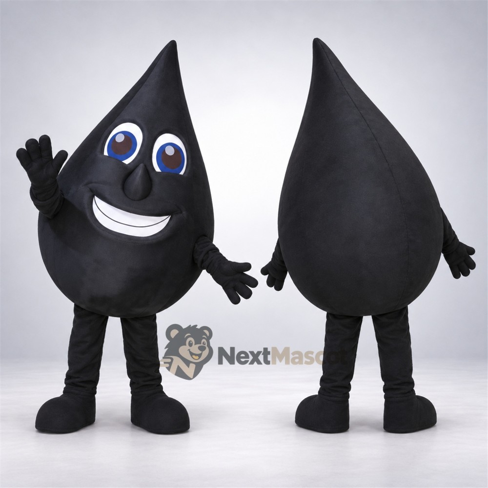 Oil Drop Mascot Costume - Black Oil Drop Mascot Costume - Black