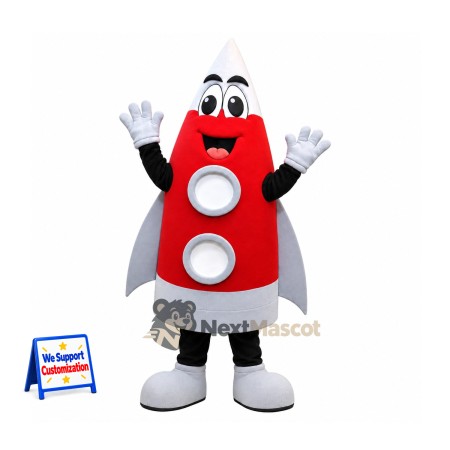 Rocket Mascot Costume - Red Rocket Mascot Costume - Red