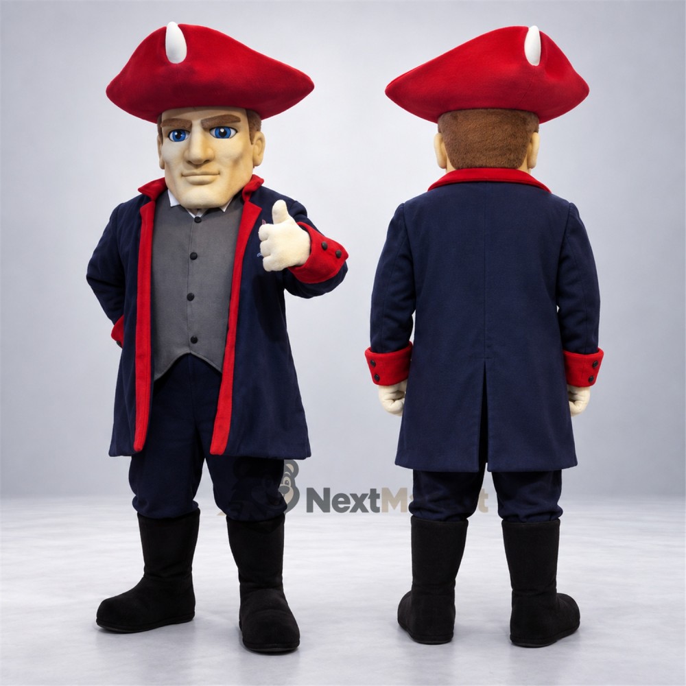 Colonial Soldier Mascot Costume for Team Events Colonial Soldier Mascot Costume for Team Events