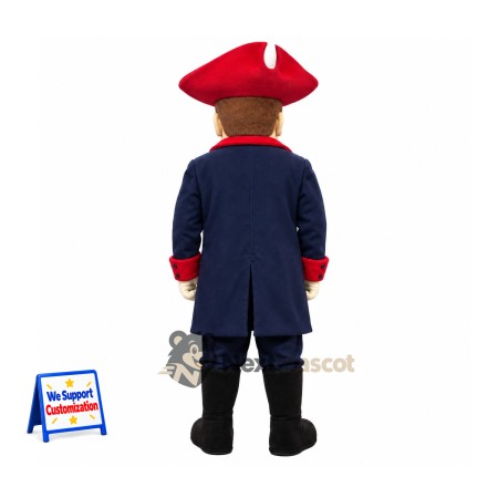 Colonial Soldier Mascot Costume for Team Events Colonial Soldier Mascot Costume for Team Events