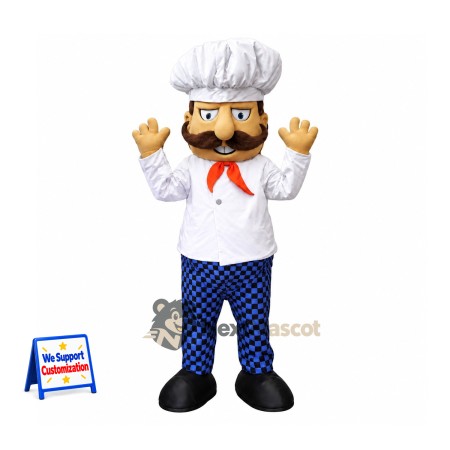 Chef Mascot Costume - Checkered Pants Chef Mascot Costume - Checkered Pants