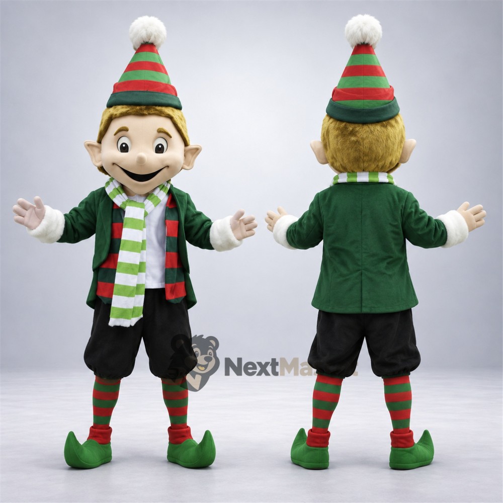 Christmas Elf Mascot Costume for Holiday Parades Christmas Elf Mascot Costume for Holiday Parades