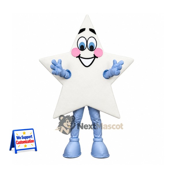 Star Mascot Costume - White, Glasses