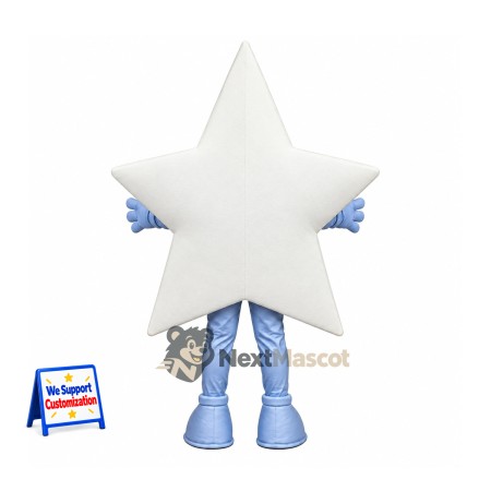 Star Mascot Costume - White, Glasses Star Mascot Costume - White, Glasses