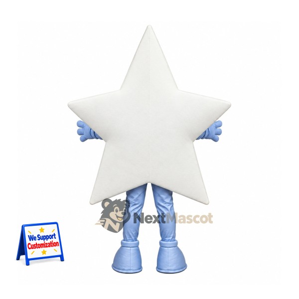 Star Mascot Costume - White, Glasses Star Mascot Costume - White, Glasses