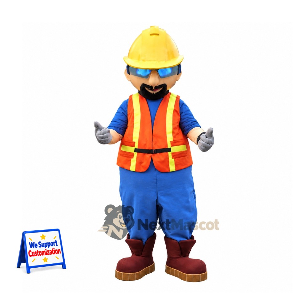 Construction Worker Mascot Costume for Parades Construction Worker Mascot Costume for Parades