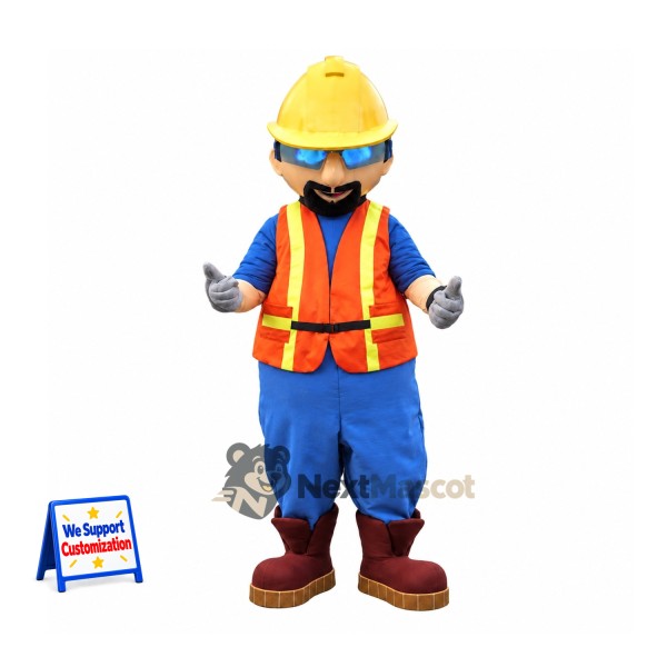 Construction Worker Mascot Costume for Parades