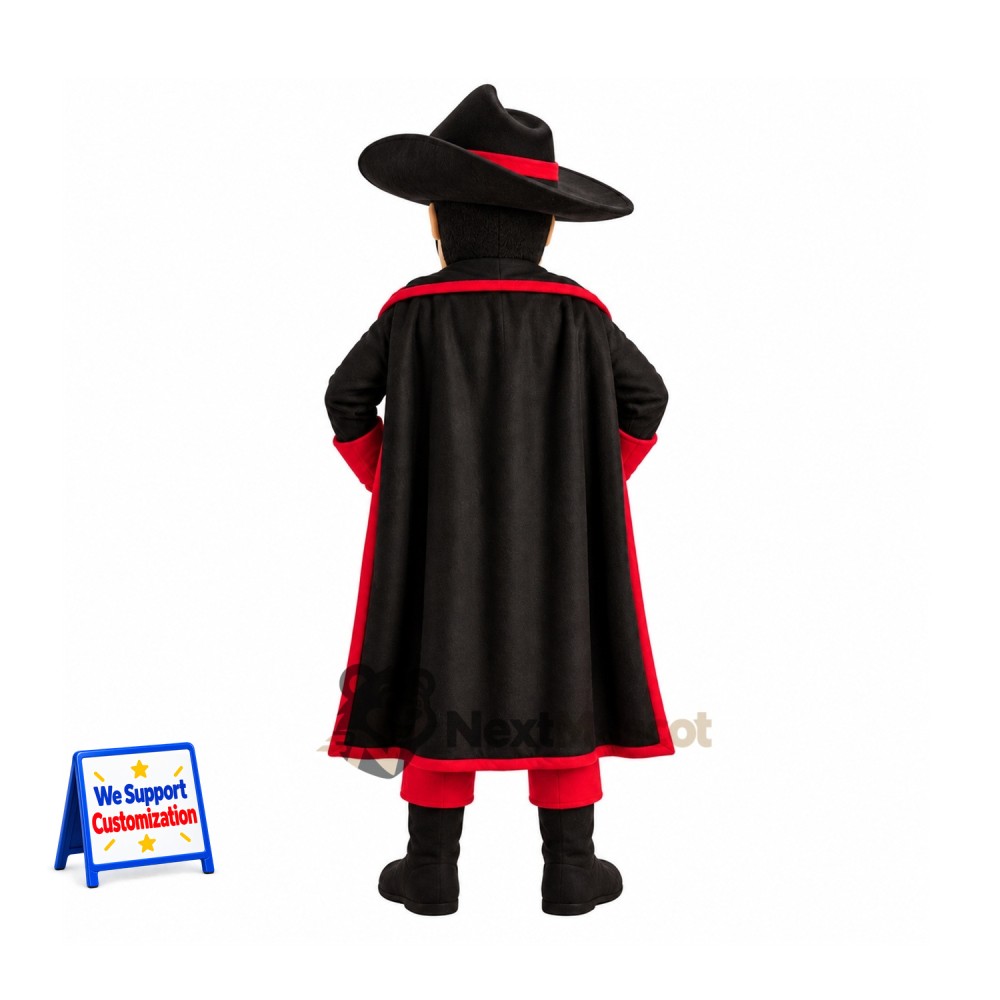 Masked Man Mascot Costume - Black Cape Masked Man Mascot Costume - Black Cape