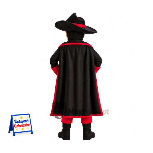 Masked Man Mascot Costume - Black Cape Masked Man Mascot Costume - Black Cape