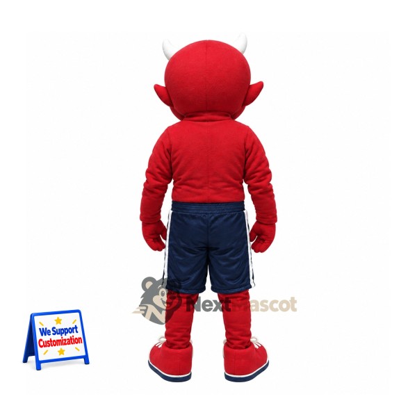 Devil Mascot Costume - Red, Navy Shorts Devil Mascot Costume - Red, Navy Shorts