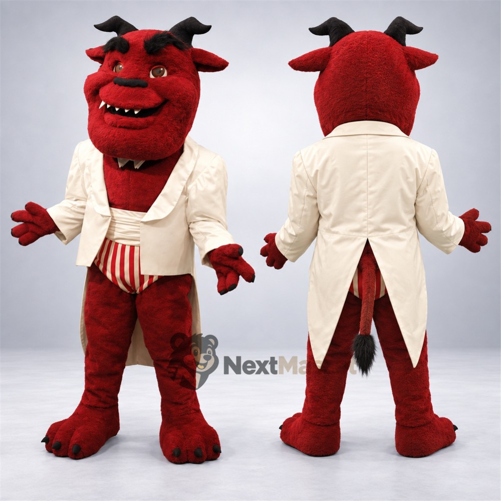 Devil Mascot Costume - Red, Cream Shirt Devil Mascot Costume - Red, Cream Shirt