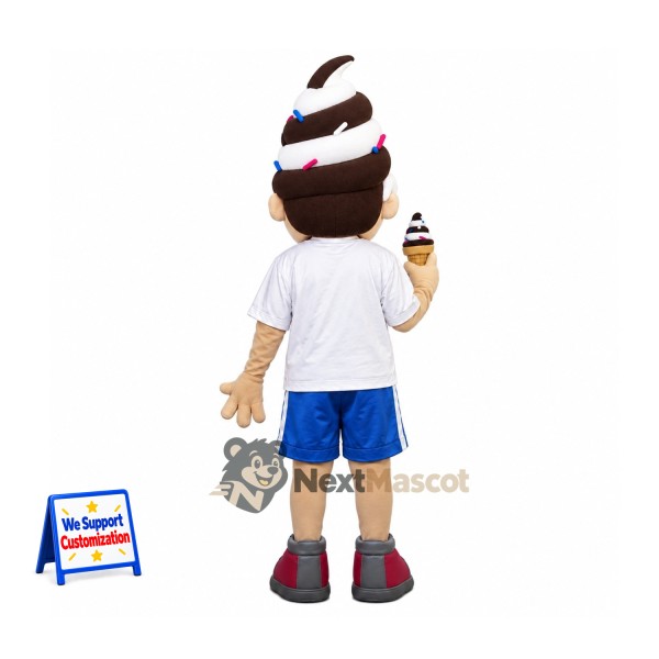 Ice Cream Head Boy Mascot Costume Ice Cream Head Boy Mascot Costume