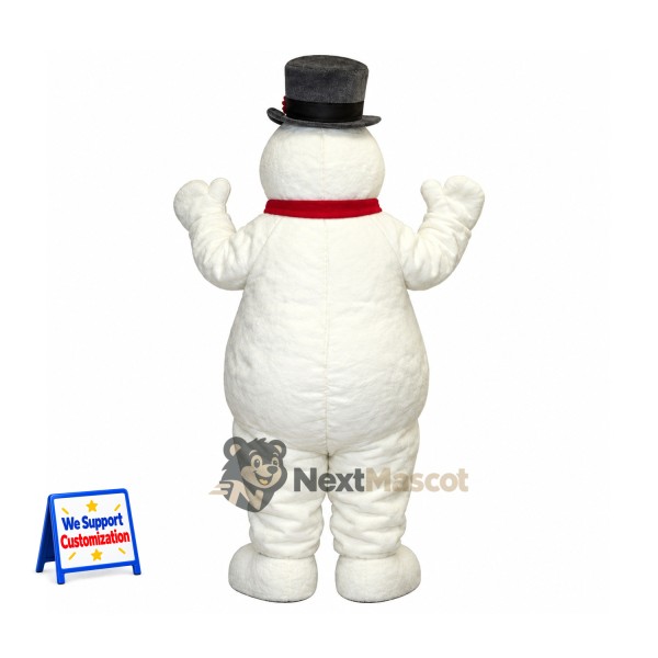Snowman Mascot Costume - Black Hat for Birthday Parties Snowman Mascot Costume - Black Hat for Birthday Parties