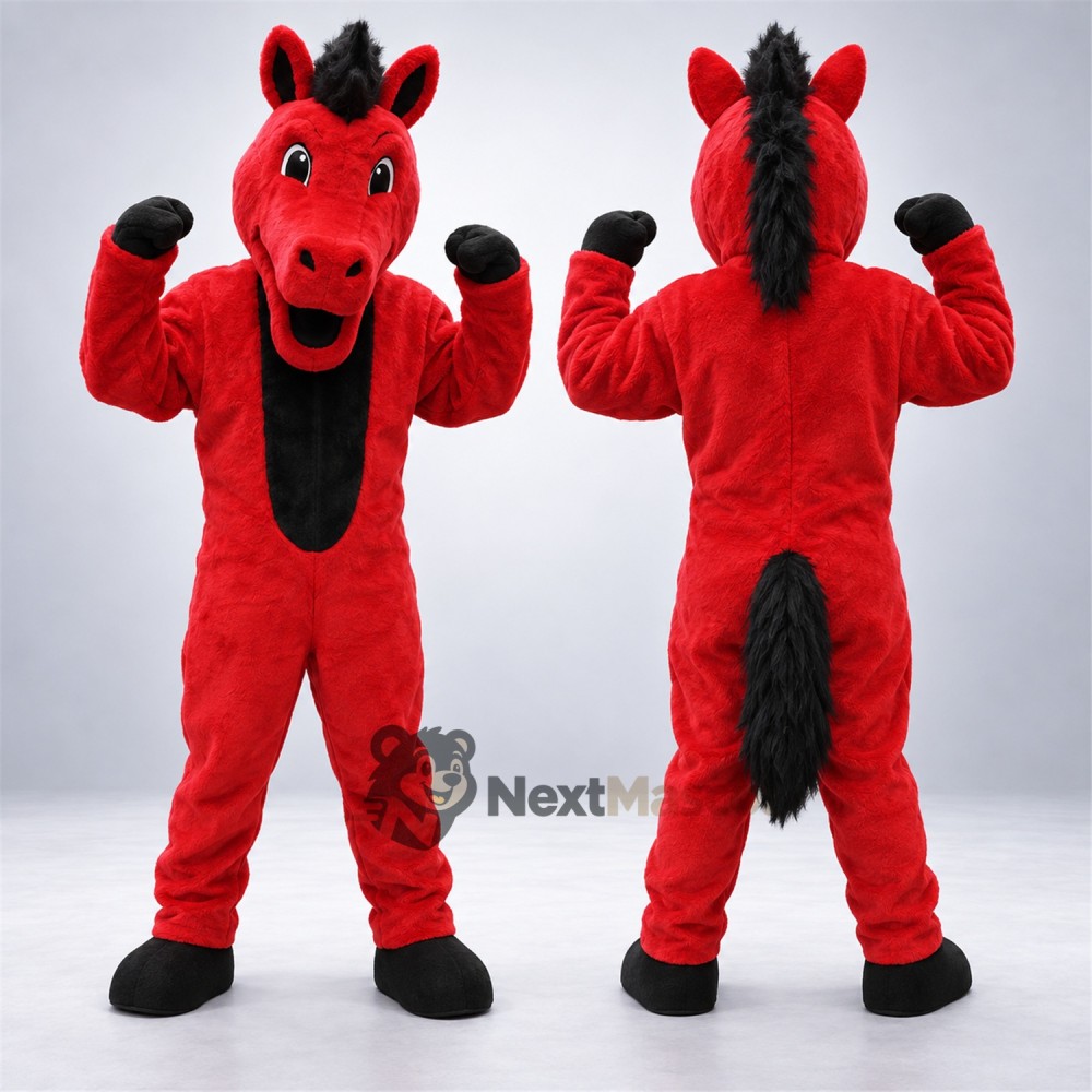 Horse Mascot Costume - Red Horse Mascot Costume - Red