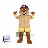 Beaver Mascot Costume - Tan Firefighter Coat for Fire Safety Events