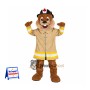 Beaver Mascot Costume - Tan Firefighter Coat for Fire Safety Events