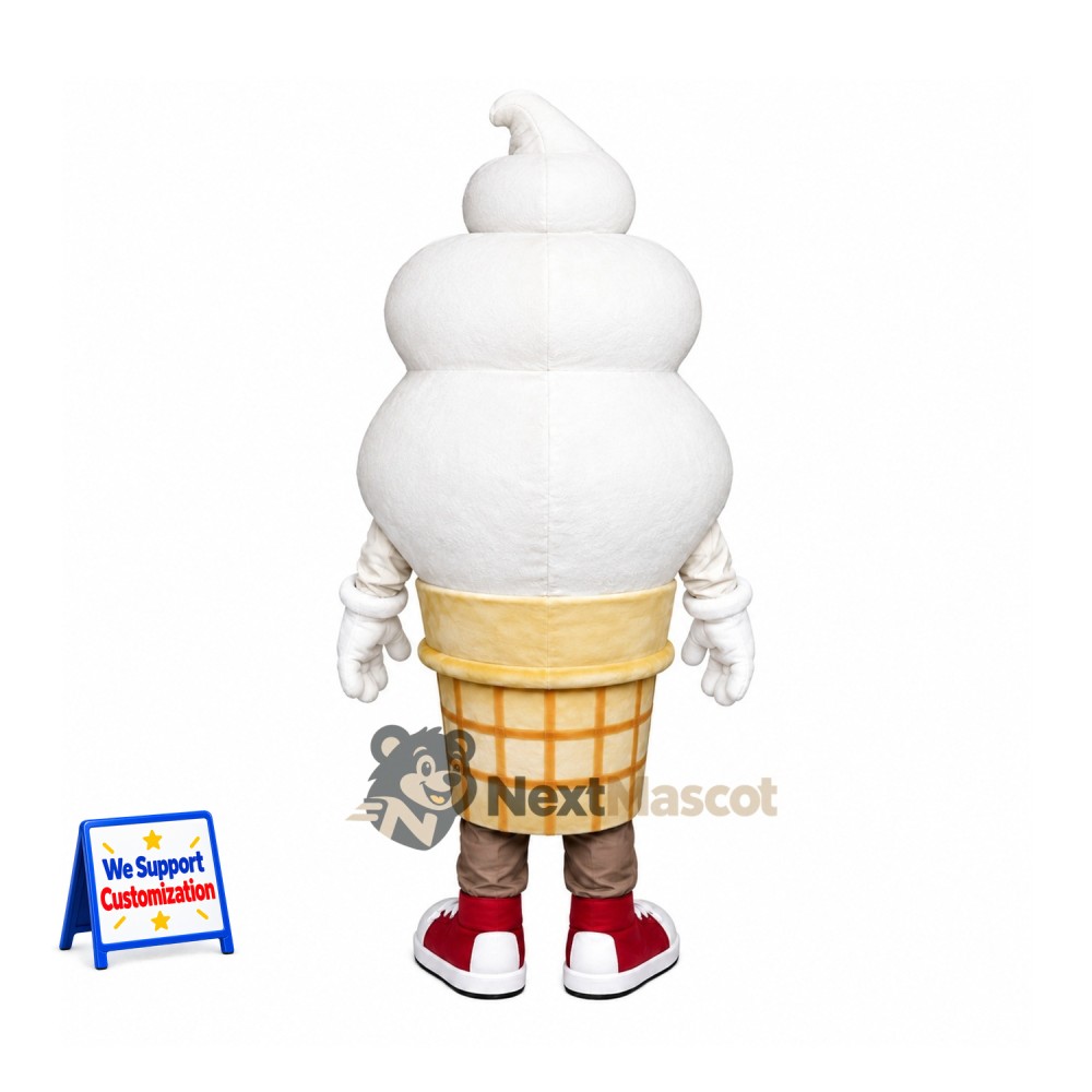 Vanilla Ice Cream Cone Mascot Costume Vanilla Ice Cream Cone Mascot Costume