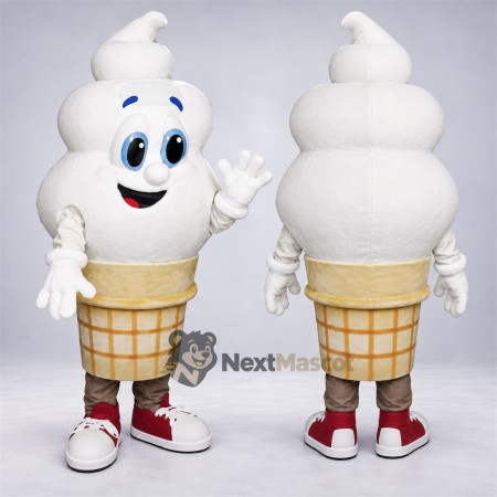Vanilla Ice Cream Cone Mascot Costume Vanilla Ice Cream Cone Mascot Costume