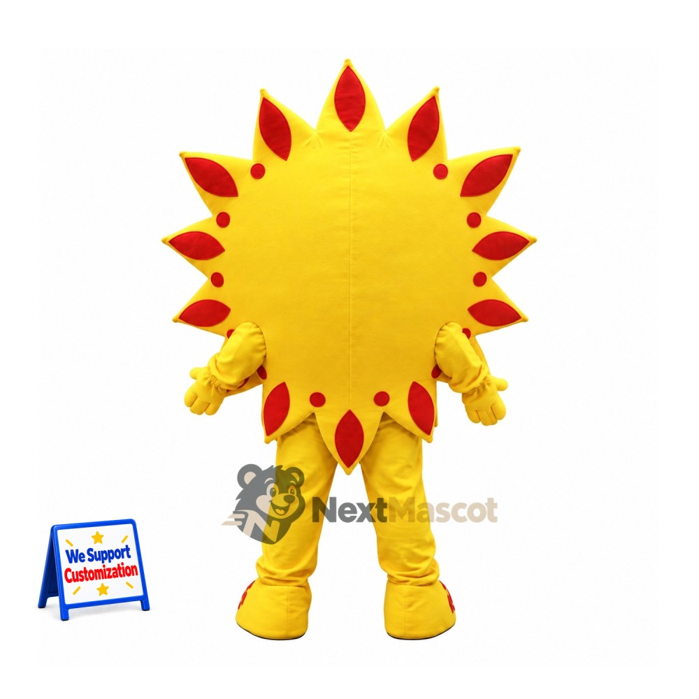 Sun Mascot Costume - Blue Eyes and Patterned Rays Sun Mascot Costume - Blue Eyes and Patterned Rays
