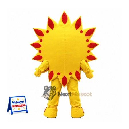 Sun Mascot Costume - Blue Eyes and Patterned Rays Sun Mascot Costume - Blue Eyes and Patterned Rays