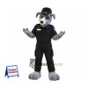 Dog Mascot Costume - Police Style, Gray