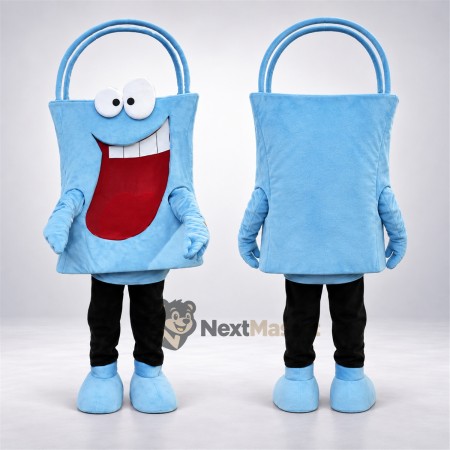 Shopping Bag Mascot Costume - Blue Shopping Bag Mascot Costume - Blue