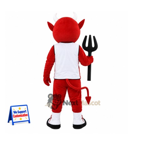 Devil Mascot Costume - Red, White Shirt for School Events Devil Mascot Costume - Red, White Shirt for School Events