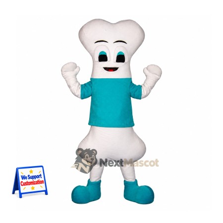 Bone Mascot Costume - Teal Shirt Bone Mascot Costume - Teal Shirt