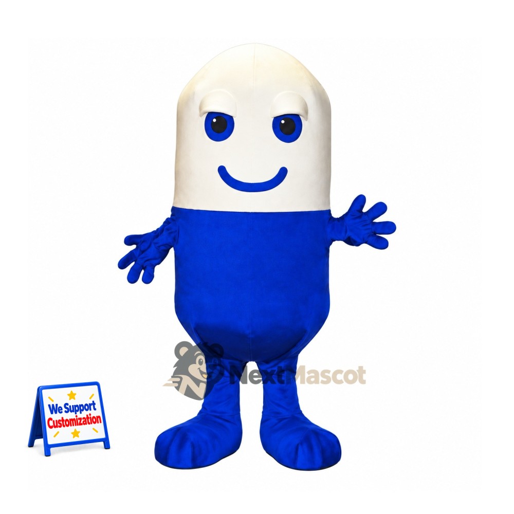 Capsule Mascot Costume - Blue and White Capsule Mascot Costume - Blue and White