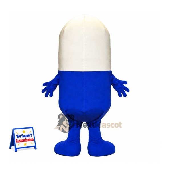 Capsule Mascot Costume - Blue and White Capsule Mascot Costume - Blue and White