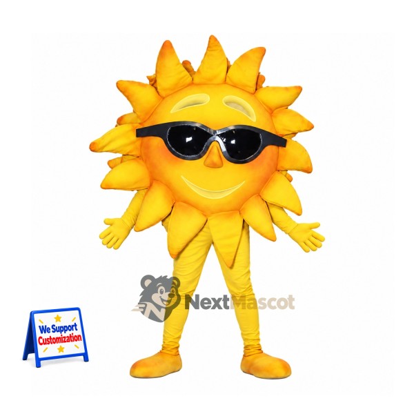 Sun Mascot Costume - Sunglasses and Yellow Shoes