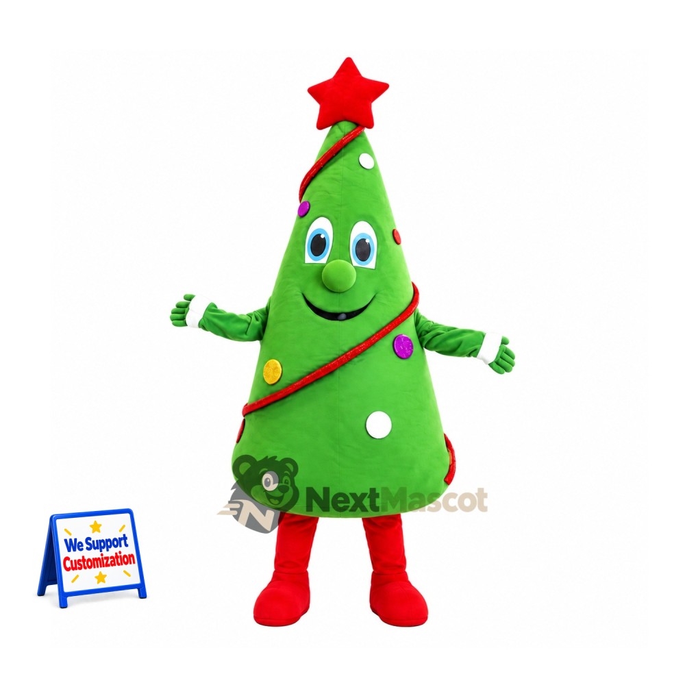 Christmas Tree Mascot Costume for Christmas Photos Christmas Tree Mascot Costume for Christmas Photos