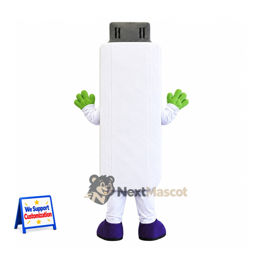 Bottle Mascot Costume - White Bottle Mascot Costume - White
