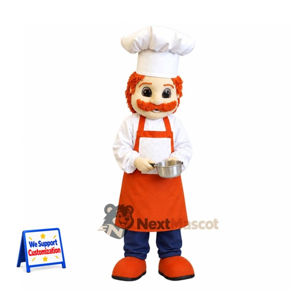 Chef Mascot Costume - Orange Apron