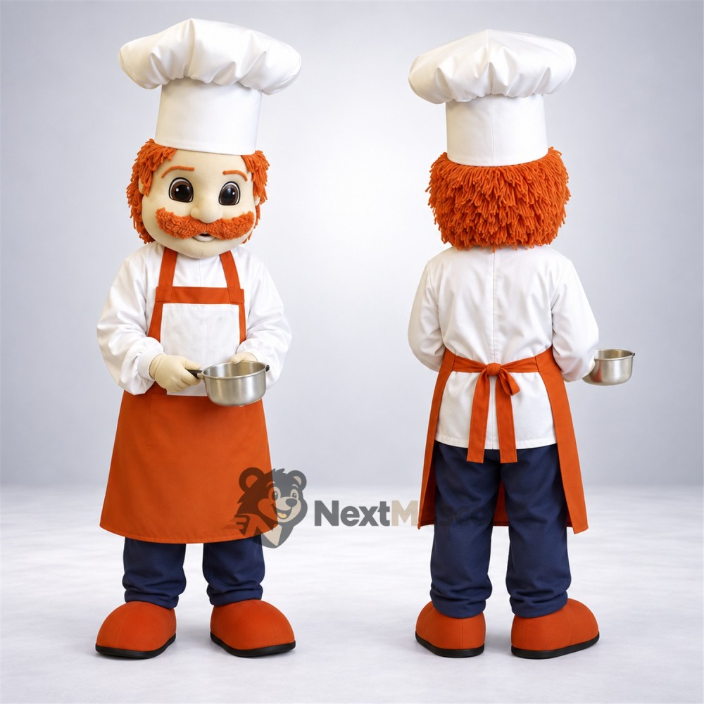 Chef Mascot Costume - Orange Apron