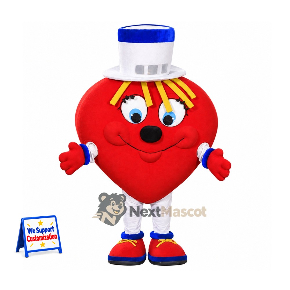 Heart Mascot Costume - Chef Style Heart Mascot Costume - Chef Style