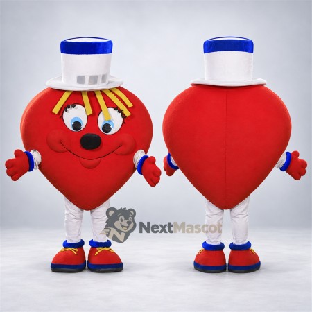 Heart Mascot Costume - Chef Style Heart Mascot Costume - Chef Style