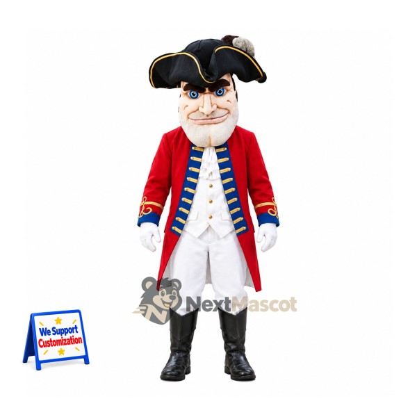 Colonial Soldier Mascot Costume for Carnivals
