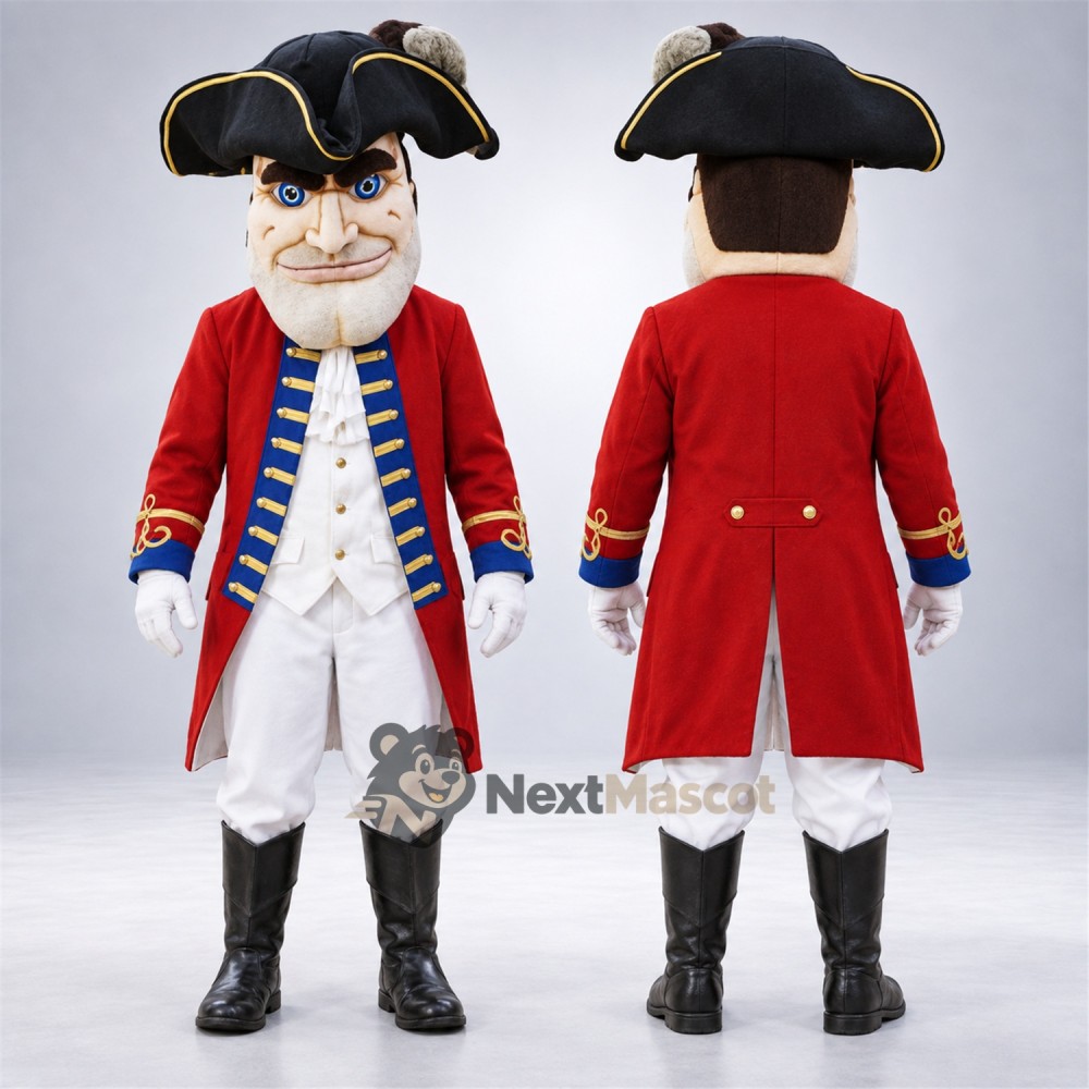 Colonial Soldier Mascot Costume for Carnivals Colonial Soldier Mascot Costume for Carnivals