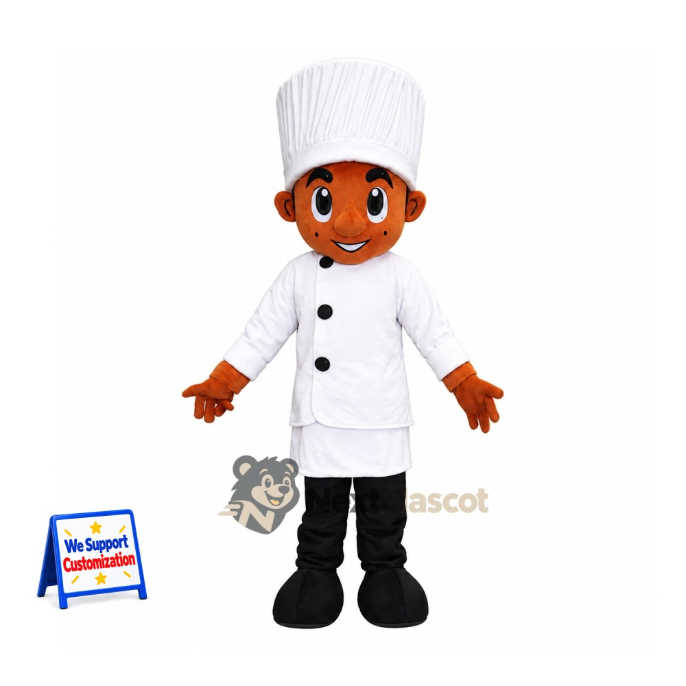 Chef Mascot Costume - White Uniform for Festivals Chef Mascot Costume - White Uniform for Festivals