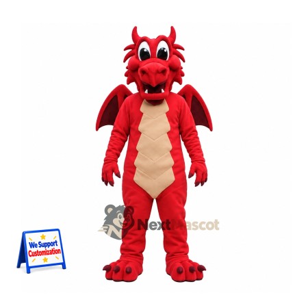 Dragon Mascot Costume - Red for Team Events Dragon Mascot Costume - Red for Team Events