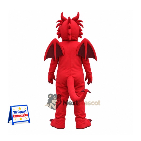 Dragon Mascot Costume - Red for Team Events Dragon Mascot Costume - Red for Team Events